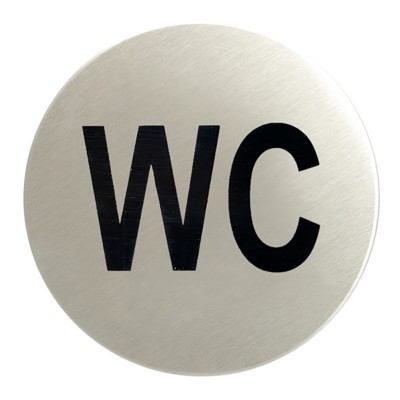 Ένδειξη (WC) σήμανση Αυτοκόλλητη στρογγυλή Σειρά 520 inox ματ με διάμετρο 80mm 