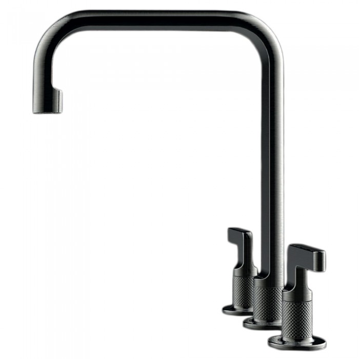 Μπαταρία Κουζίνας 3 Οπών Gessi Inciso 58701-707 Black Metal Brushed