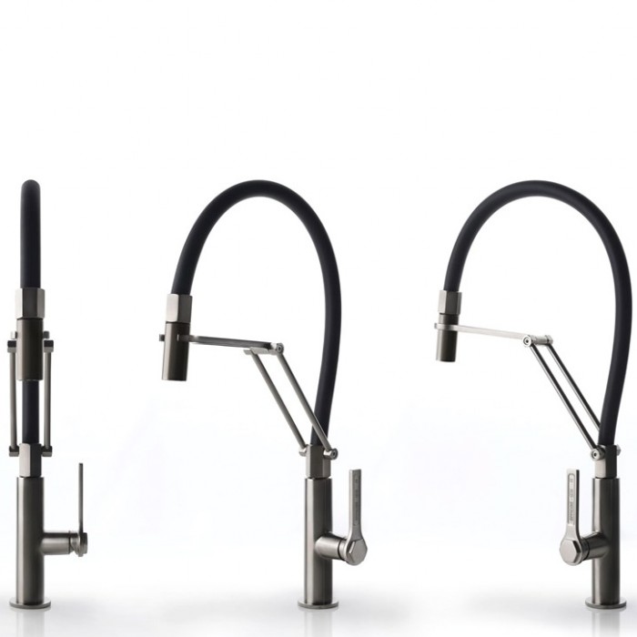 Μπαταρία Κουζίνας με ντους 2 ροών Gessi Officine 60055-149 Inox