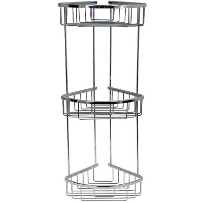 Σπογγοθήκη μπάνιου Τριπλή Γωνιακή Μεταλλική σειρά 6588 (21x21.5x68cm)  Import