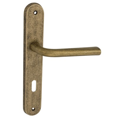 Χερούλι πόρτας με πλάκα σε αντικέ ματ No 65 Viobrass