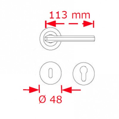 Χερούλι πόρτας ροζέτα αντικέ νίκελ 65 Viobrass