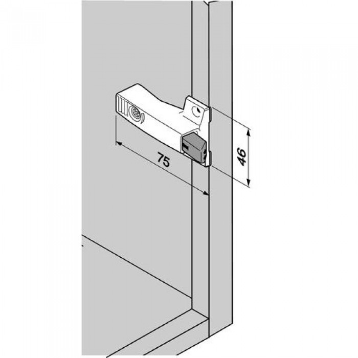 Φρένο BLUM 971A0700 με αντάπτορα για βίδωμα στο πλαϊνό με ύψος κατασκευής 25mm