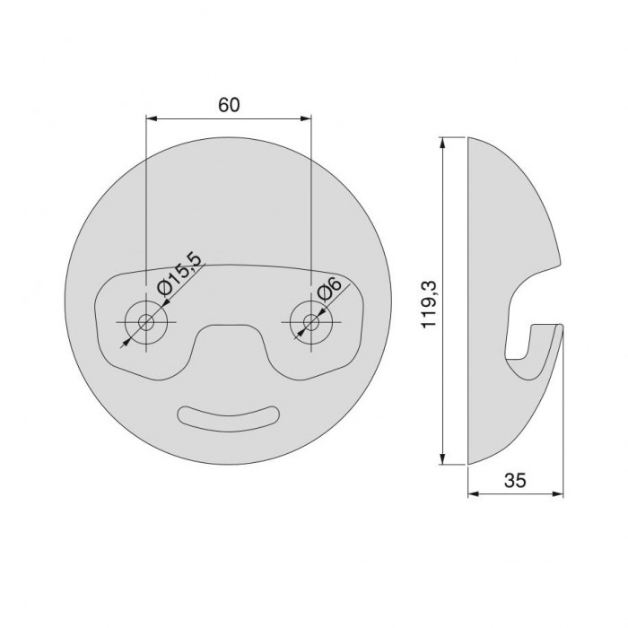 Παιδική Κρεμάστρα Πλαστική Μπλέ (1Τεμάχιο) 119,3mm Napier Emuca 7200039