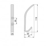 Κρεμάστρα ρούχων Αλουμινένια 119 x 14mm  Μαύρη Nelson Emuca 7200114