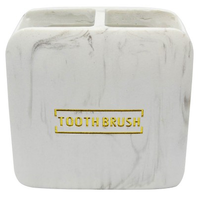 Ποτηροθήκη Πολυεστερική Άσπρο Μάρμαρο με Χρυσό 10,5x6,5x10εκ.ANKOR 812950