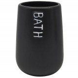 Ποτηροθήκη Κεραμική Μαύρη Bath 8,5x8,5x12εκ.ANKOR 819355