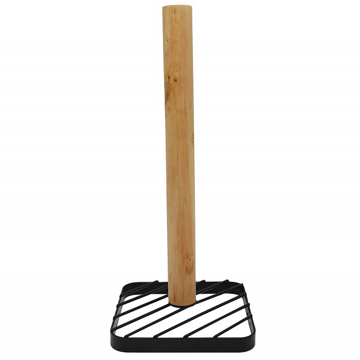 Βάση για χαρτί κουζίνας μεταλλική σε μαύρο ματ χρώμα και Ξύλο 14x14x31,5εκ.ANKOR 819645