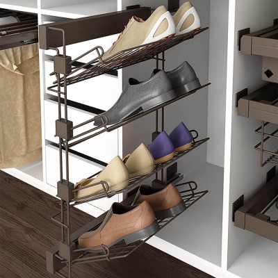 Μηχανισμός Παπουτσοθήκης για Ντουλάπα 75 x 46 x 32 Μεταλλικός με αριστερή βάση σε Χρώμα Μόκα Emuca 6938413 