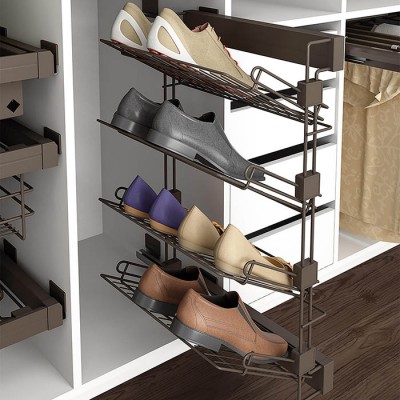 Μηχανισμός Παπουτσοθήκης για Ντουλάπα 75 x 46 x 32 Μεταλλικός με Δεξιά βάση σε Χρώμα Μόκα Emuca 6938513 