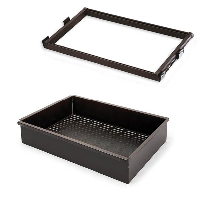 Σετ Μηχανισμού Σειρόμενης Μεταλλικής Βάσης με μεταλλικό Ράφι για 60cm κουτί Ντουλάπας σε Χρώμα Μόκα Emuca 7087913 