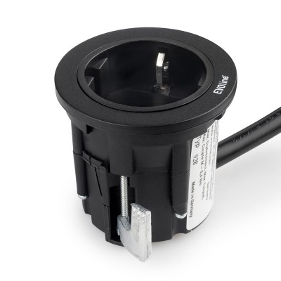 Πρίζα Επίπλων Χωνευτή Ø54mm Μαύρη Emuca 5048314