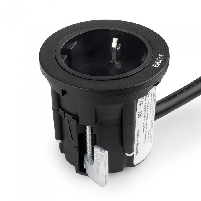 Πρίζα Επίπλων Χωνευτή Ø54mm Μαύρη Emuca 5048314