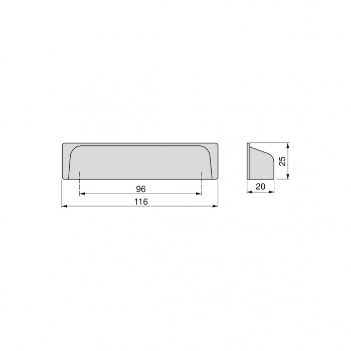 Λαβή επίπλων Casablanca Zamak Emuca 116mm Μαύρο Ματ 9357914