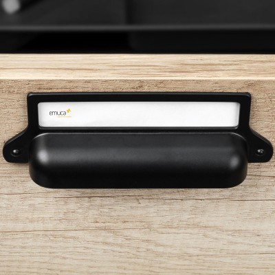 Λαβή επίπλων Accra iami, Zamak, Μαύρο βαμμένο 9,6cm Emuca 9358014