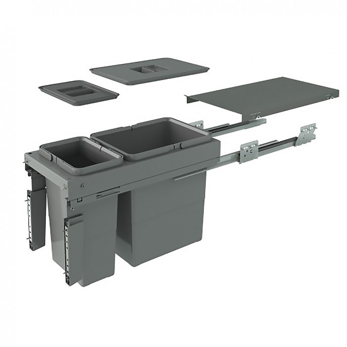 Πλαστικά Δοχεία απορριμμάτων συρόμενα No30 Ύψους 37.90cm πλατ.26.40cm βάθος 50.20cm (97LX/30-2AR) Qubika INOXA 0075-0720