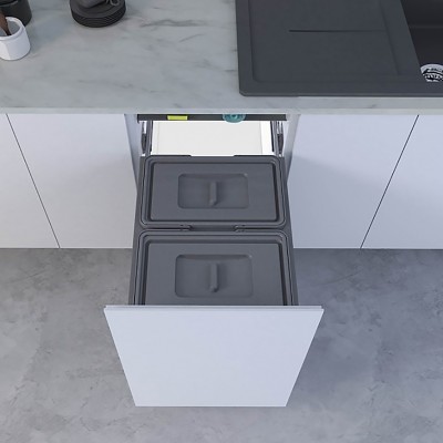 Δοχεία απορριμάτων συρόμενα No45 Ύψους 56.90cm πλατ.41.40cm βάθος 50.20cm (97LX/45-1AR) Qubika INOXA 0075-0723