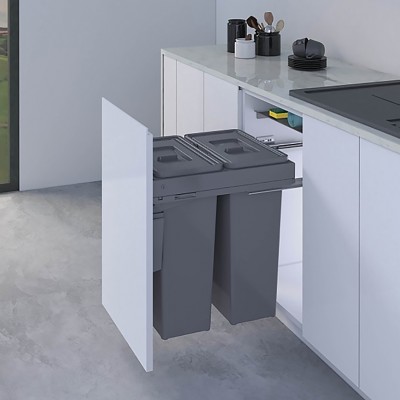 Δοχεία απορριμάτων συρόμενα No45 Ύψους 56.90cm πλατ.41.40cm βάθος 50.20cm (97LX/45-1AR) Qubika INOXA 0075-0723