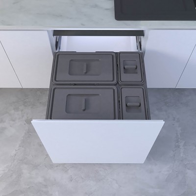 Πλαστικά Δοχεία απορριμμάτων συρόμενα No60 Ύψους 56.90cm πλατ.56.40cm βάθος 50.20cm (97LX/60-1AR) Qubika INOXA 0075-0726