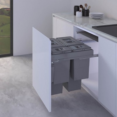 Πλαστικά Δοχεία απορριμμάτων συρόμενα No60 Ύψους 56.90cm πλατ.56.40cm βάθος 50.20cm (97LX/60-1AR) Qubika INOXA 0075-0726