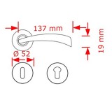 Πόμολα πόρτας Viobrass Ζεύγος (2τεμάχια) χειρολαβή με ροζέτα AURA σε Αντικέ Μπρούτζινο