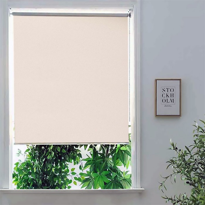 Ρόλερ Σκίασης Ημιδιαπερατό Τυποποιημένης Διάστασης 120 x 230cm σε χρώμα Μπέζ με Πλαστική Αλυσίδα Frans Interior Design