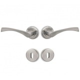 Πόμολα πόρτας Ζεύγος (2 Τεμάχια) Conset χειρολαβή με ροζέτα c805 σε Νίκελ Ματ