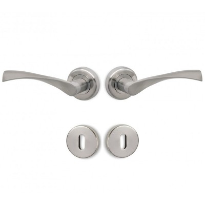 Πόμολα πόρτας Ζεύγος (2 Τεμάχια) Conset χειρολαβή με ροζέτα c805 σε Νίκελ Ματ