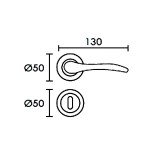 Πόμολα πόρτας Ζεύγος (2 Τεμάχια) Conset χειρολαβή με ροζέτα c805 σε Νίκελ Ματ