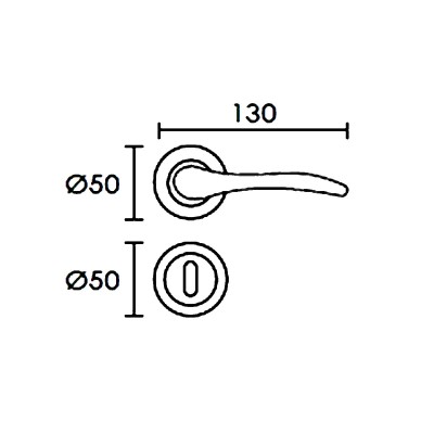 Πόμολα πόρτας Ζεύγος (2 Τεμάχια) Conset χειρολαβή με ροζέτα c805 σε Νίκελ Ματ