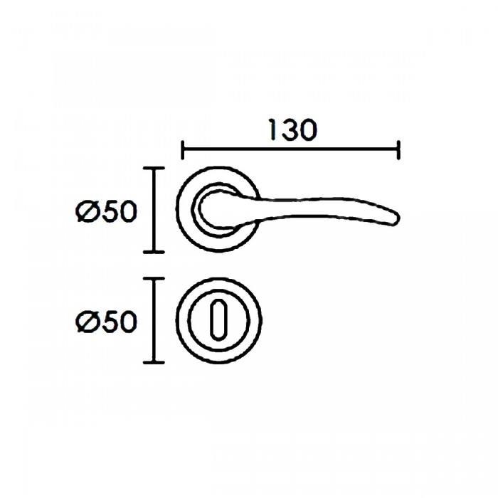 Πόμολα πόρτας Ζεύγος (2 Τεμάχια) Conset χειρολαβή με ροζέτα c805 σε Νίκελ Ματ
