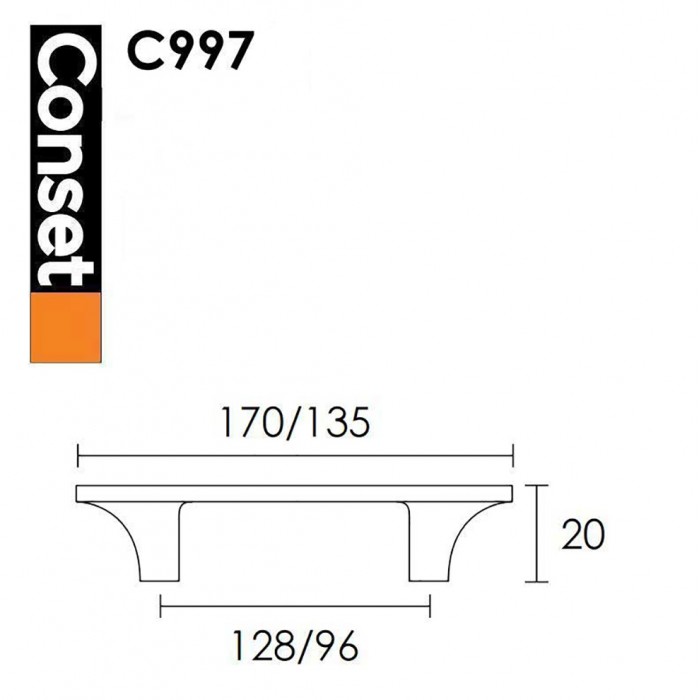 Πόμολα - Λαβή επίπλων Conset 96mm C997 Χρώμιο