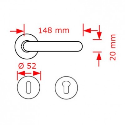 Πόμολα πόρτας Viobrass Ζεύγος (2τεμάχια) χειρολαβή με ροζέτα DORA σε Νίκελ Ματ/Άνθρακι