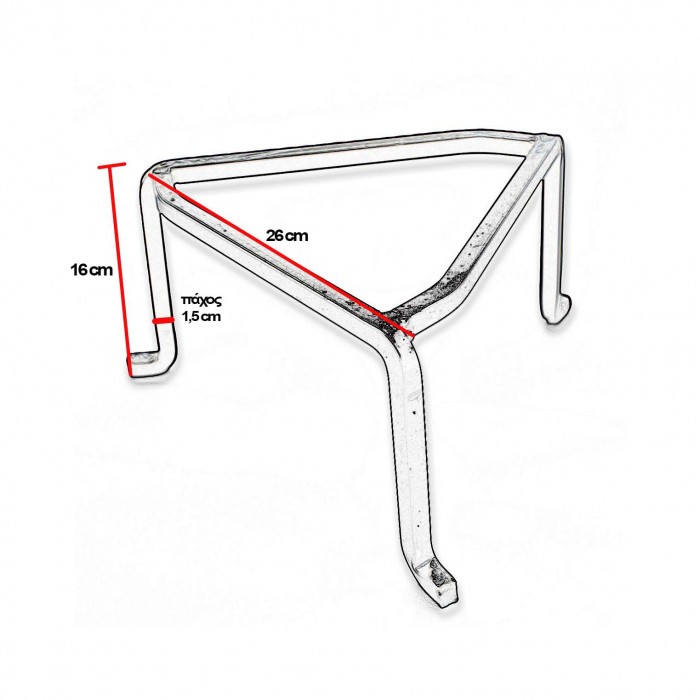 Τρίποδας τζακιού Μαύρος 056 26 x 26 x 16cm