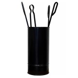 Εργαλεία Τζακιού με Στρογγυλό Κουβά Μ20090 σε Μαύρο Χρώμα 39x18 cm