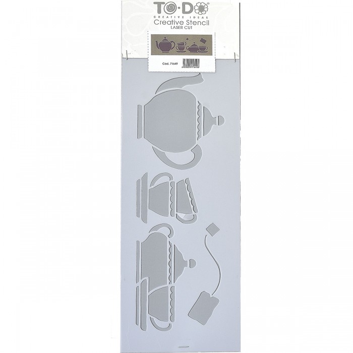 Stencil για Διακόσμηση Τοίχου Tea Time ToDo Creative Ideas 15x40cm 71649