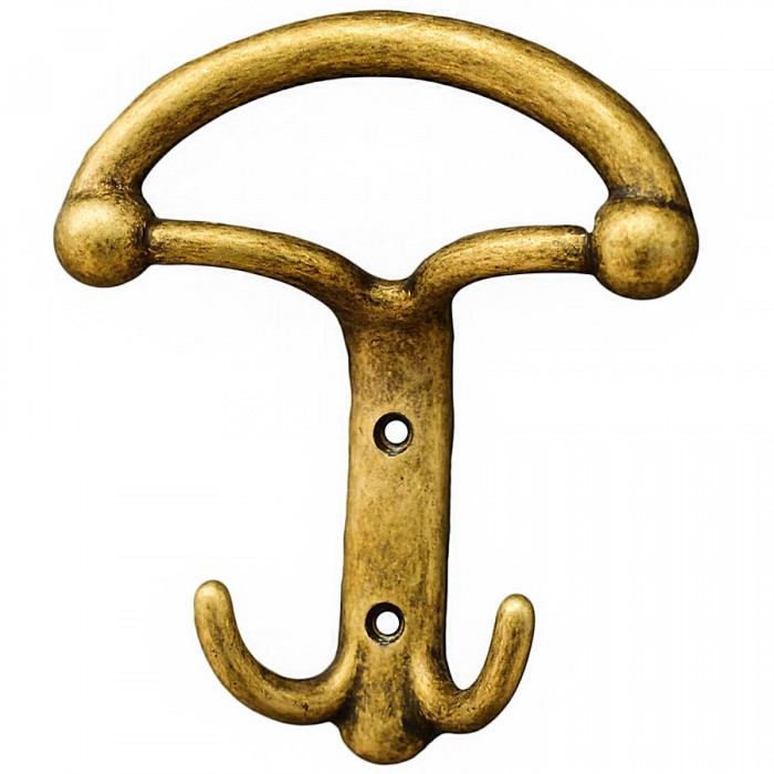 Μεταλλική Κρεμάστρα Τοίχου 108mm X 123mm σε Αντικέ Χρυσό Νο100