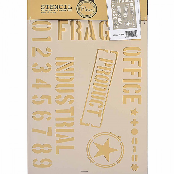 Stencil για Διακόσμηση Τοίχου Industrial Fleur 21x29,7cm 71375