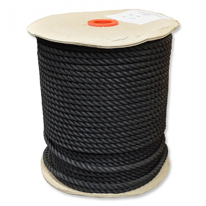 Διακοσμητικό κορδόνι - Σχοινί στριφτό Μαύρο πάχους 12mm με το μέτρο
