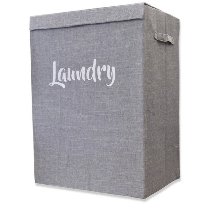 Καλάθι Απλύτων CHIOS HELLAS 31542 Υφασμάτινο Ορθογώνιο Γκρί 40Χ30Χ55 CM