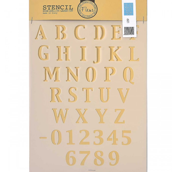 Stencil για Διακόσμηση Τοίχου Alphabet Fleur 21x29,7cm No601