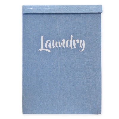 Καλάθι Απλύτων CHIOS HELLAS 31542 Υφασμάτινο Ορθογώνιο Σιέλ 40Χ30Χ55 CM