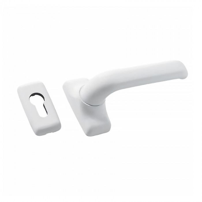 Πόμολο Αλουμινόπορτας με Ροζέτα Αλουμινίου Λευκό Dsl 6110 Domus 1 Τεμάχιο