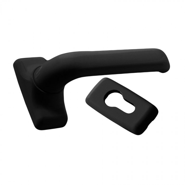 Πόμολο Αλουμινόπορτας με Ροζέτα Αλουμινίου Μαύρο Dsl 6110 Domus 1 Τεμάχιο