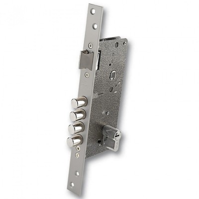 Κλειδαριά βασική, 4 πίρων 2 στροφών Κέντρο 50mm Ezcurra 700B Νίκελ Ματ 