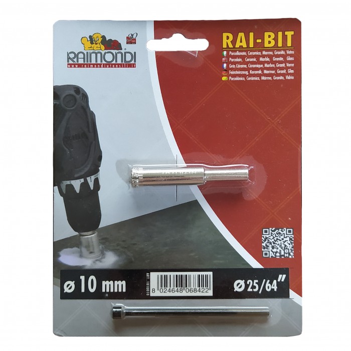 Τρυπάνι Διαμαντιού υγρής κοπής για γυαλί, κεραμικά, πλακίδια  10mm Rai-Bit Raimndi
