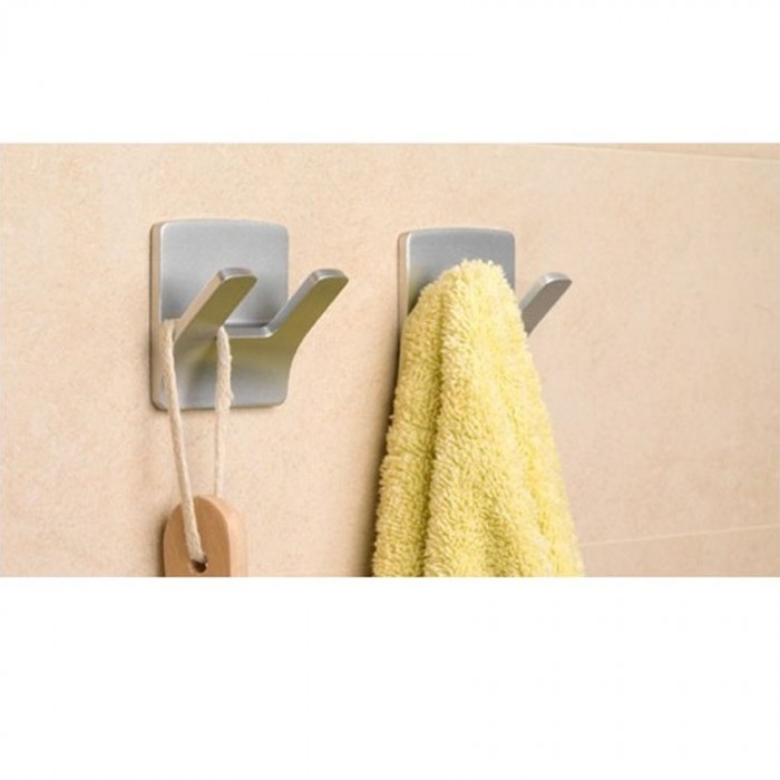 Αυτοκόλλητος Διπλός Γάντζος "Double Tree Brunch" Αδιάβροχος Λευκός Inofix 2192-2