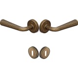 Πόμολα πόρτας Viobrass Ζεύγος (2τεμάχια) χειρολαβή με ροζέτα LINA σε Αντικέ Μπρούτζινο