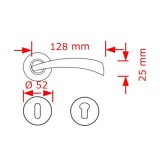 Πόμολα πόρτας Viobrass Ζεύγος (2τεμάχια) χειρολαβή με ροζέτα LINA σε Αντικέ Μπρούτζινο