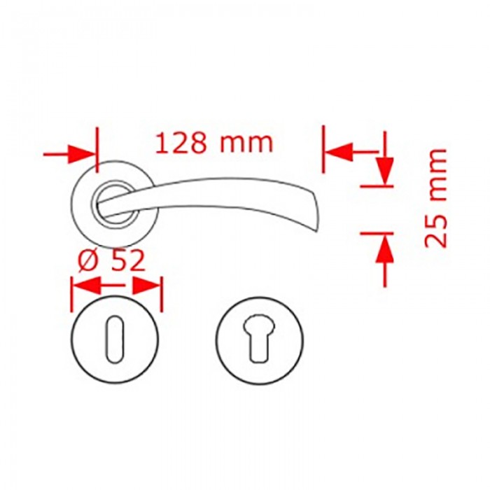 Πόμολα πόρτας Viobrass Ζεύγος (2τεμάχια) χειρολαβή με ροζέτα LINA σε Αντικέ Μπρούτζινο